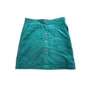 J. Crew Dark Emerald Suede Corduroy Twee Midi Pencil Skirt